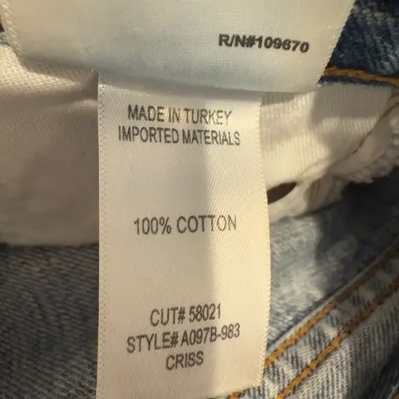 AGOLDE Criss Cross Upsized Jeans size 25 Straight‎ Leg High Rise - Picture 11 of 12